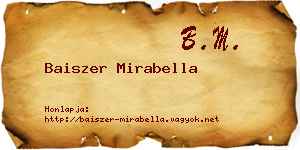 Baiszer Mirabella névjegykártya